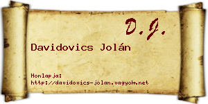Davidovics Jolán névjegykártya