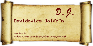 Davidovics Jolán névjegykártya